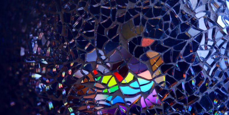 Designer Pieces - Multicolored Broken Mirror Decor