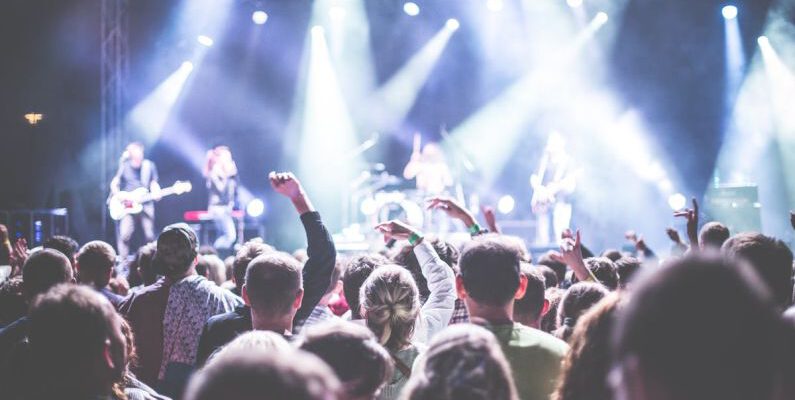 Celebrities - Crowd in Front of People Playing Musical Instrument during Nighttime