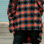 Inserts - Model in a Plaid Sweater and Leggings with Faux Leather Inserts