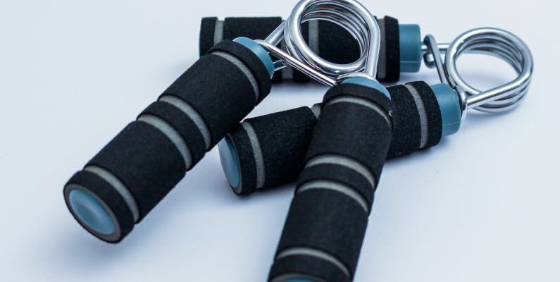 Workout Gear - Two Black-and-blue Hand Grips