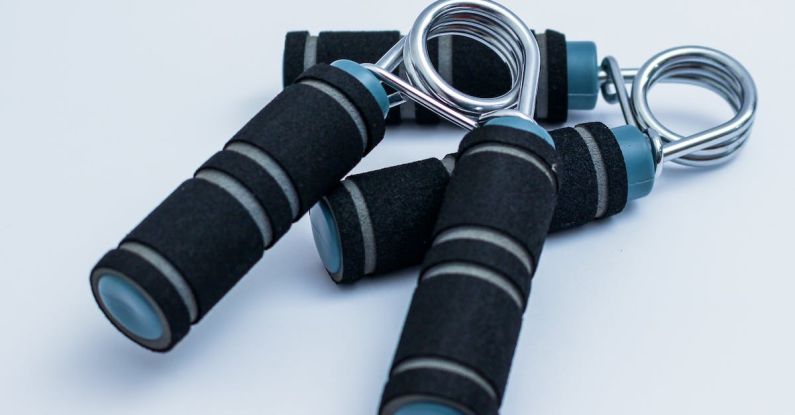 Workout Gear - Two Black-and-blue Hand Grips